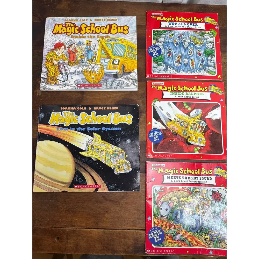 The Magic School Bus 80's / 90's Children's Educational Soft Cover Book Bundle
